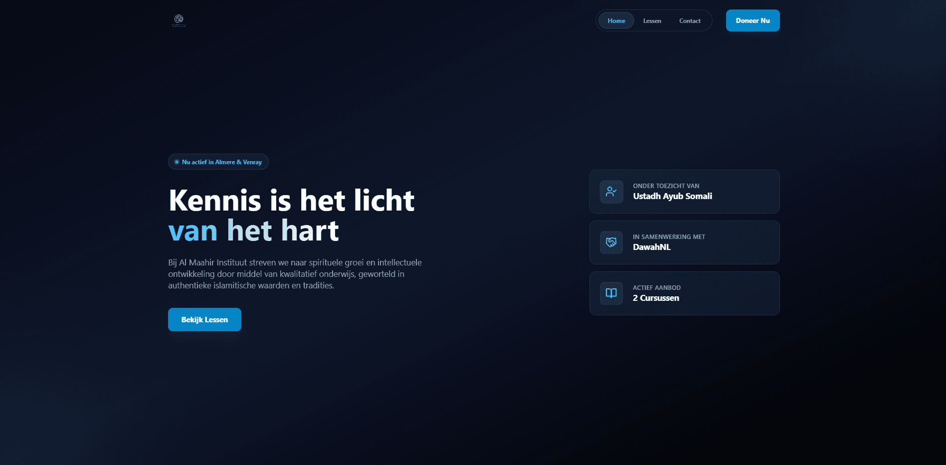 Almaahir Instituut website