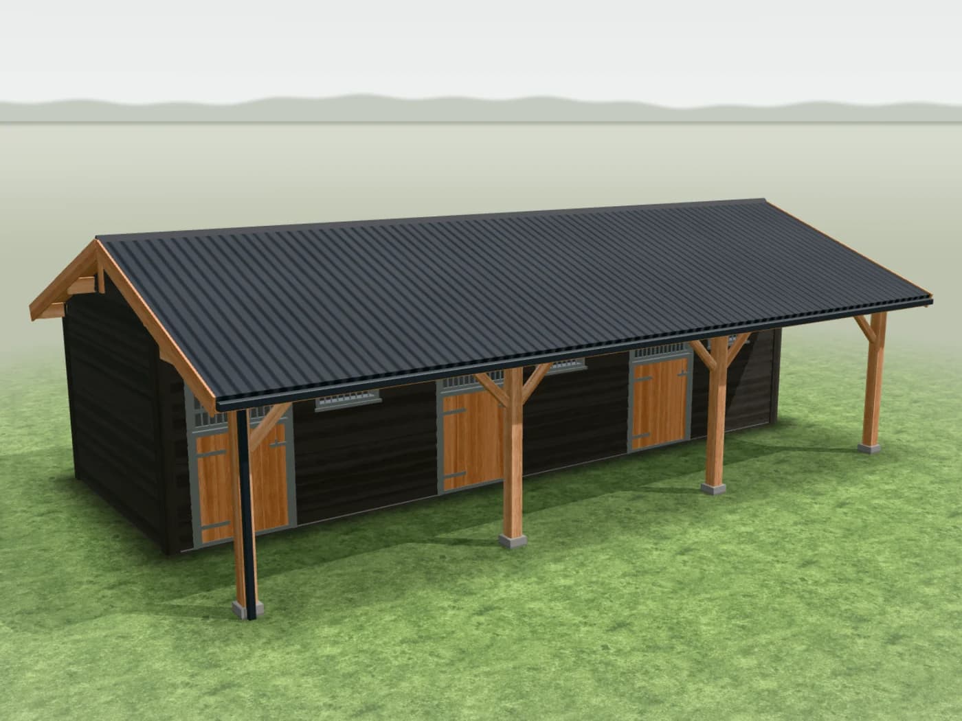 Schermafbeelding van de configurator voor paardenstallen op demo.studiofanoos.nl