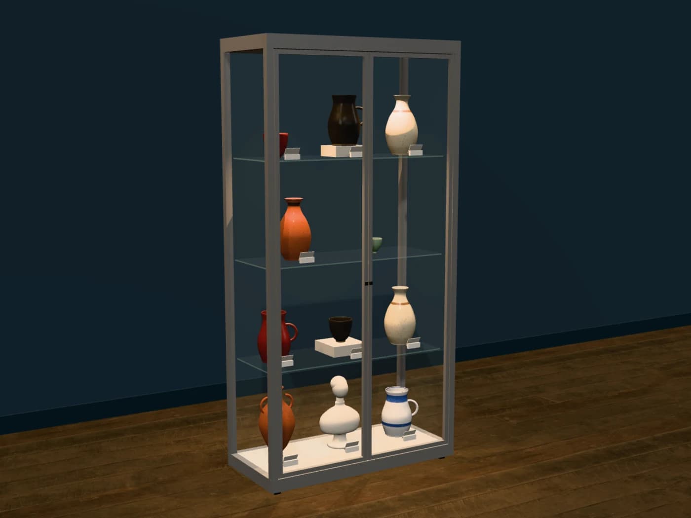 Schermafbeelding van de configurator voor vitrines op demo.studiofanoos.nl